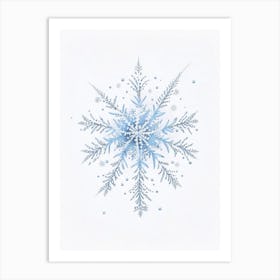 Unique, Snowflakes, Pencil Illustration 3 Art Print