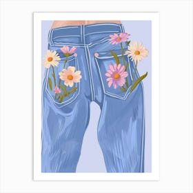 Botanical Denim Jean Art Print