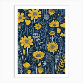 Yellow Wildflowers Art Print