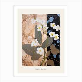 Flower Illustration Forget Me Not Flower 2 Poster Art Print