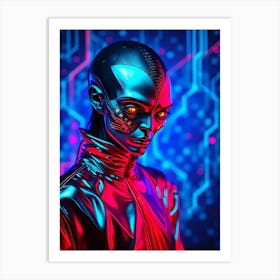 Futuristic Woman in Color Gloss Art Print