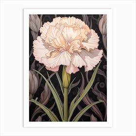 Flower Illustration Carnation Dianthus 1 Art Print