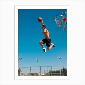 Young Shot Competition Play Board Urban Action Man Court Training Fitness Basket Abdomin 2 Art Print