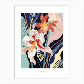 Colourful Flower Illustration Poster Amaryllis 6 Art Print