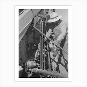 Member Of Fsa (Farm Security Administration) Cooperative Greasing The Machinery, Box Elder County, Utah By Art Print