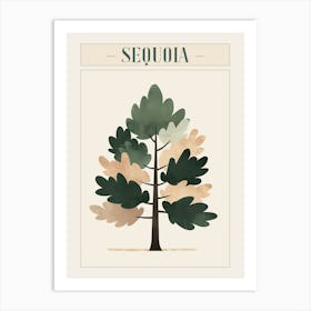 Sequoia Tree Minimal Japandi Illustration 4 Poster Art Print