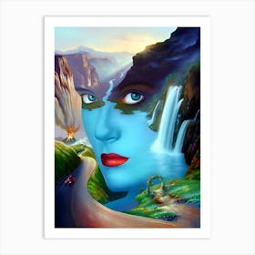 Blue Mermaid Art Print