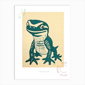 Tokay Gecko Lizard Block Colour 3 Poster Art Print