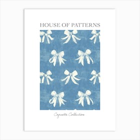 White And Blue Bows 4 Pattern Poster Art Print