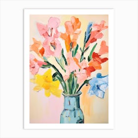 Flower Painting Fauvist Style Gladiolus 2 Art Print