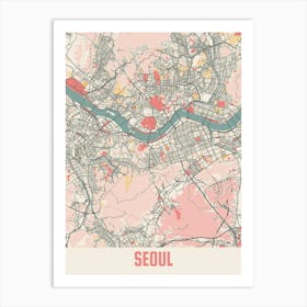 Seoul Map Poster Art Print