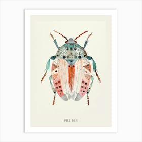 Colourful Insect Illustration Pill Bug 2 Poster Art Print
