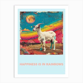 Happiness Is In Rainbows Animal Poster 3 Art Print