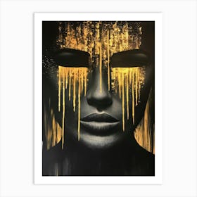 Gold Face 11 Art Print