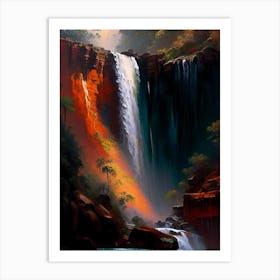 Bhagsunag Falls, India Nat Viga Style Art Print