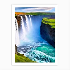 Gullfoss, Iceland Majestic, Beautiful & Classic (2) Art Print