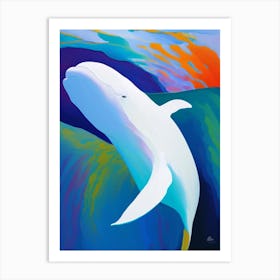 Beluga Whale Brushstroke Painting Art Print