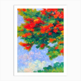 Incense Cedar tree Abstract Block Colour Art Print
