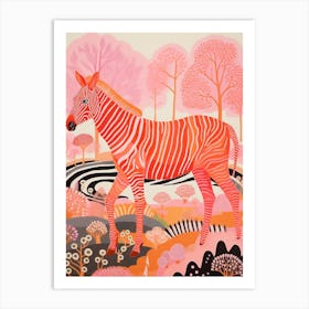 Red Zebra In The Wild Art Print