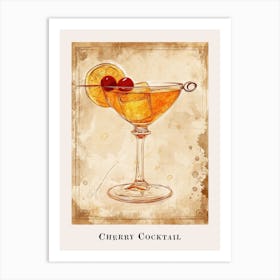 Cherry Cocktail Poster 1 Art Print