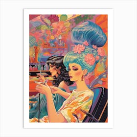 Vintage Hairdresser Kitsch 1 Art Print