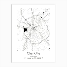 Charlotte,United States Minimalist Map Art Print