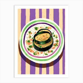 A Plate Of Aubergine Top View Food Illustration 1 Art Print