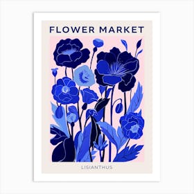 Blue Flower Market Poster Lisianthus 1 Art Print