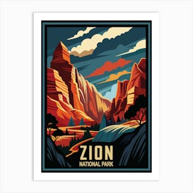 Zion National Park Vintage Art Print