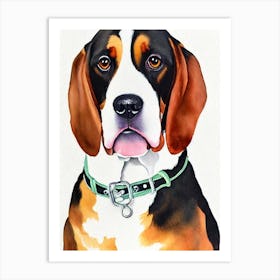 Basset Hound 2 Watercolour Dog Art Print