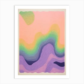 Abstract Landscape Lines Risograph Style 6 Art Print
