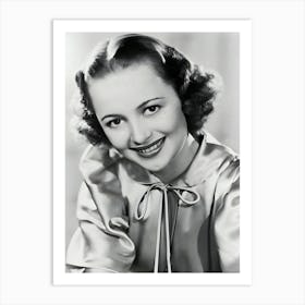 Portrait Of Actor Olivia De Havilland Smiling Art Print