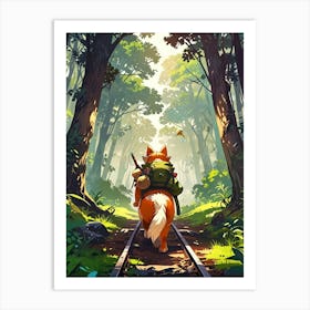 Fox In The Woods Art Print