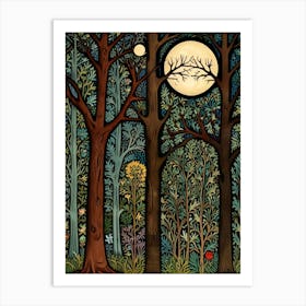 William Morris Moonlight In The Woods 61 Art Print