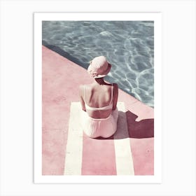 Woman At The Pool Art Print