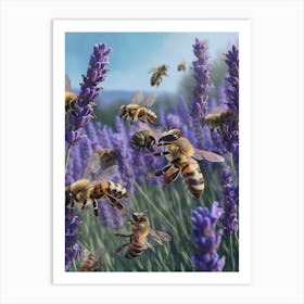 Africanized Honey Bee Realism Illustration 7 Art Print