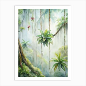 9 Rainforest Epiphytes Clinging To Tall Branches (1) Art Print