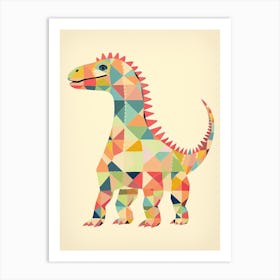 Colourful Dinosaur Saurophaganax 1 Art Print