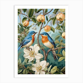 Bluebirds In A Tree Art Print