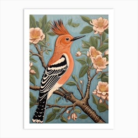 Vintage Bird Linocut Hoopoe 4 Art Print