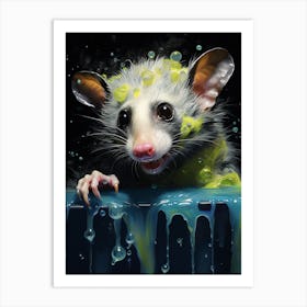 Liquid Otherworldly Playful Possum 2 Art Print