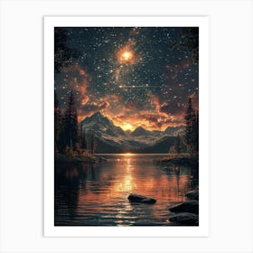 Night In The Mountains Art Print