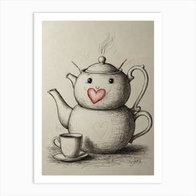 Heart Teapot 1 Art Print