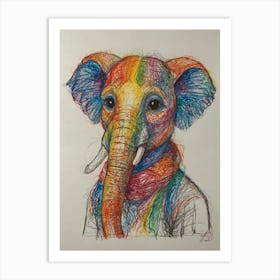 Rainbow Elephant 1 Art Print