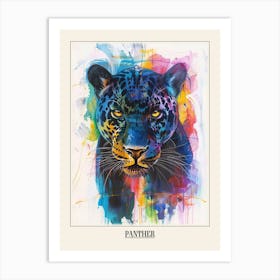 Panther Colourful Watercolour 2 Poster Art Print