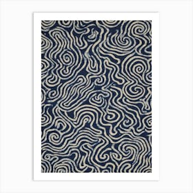 Blue Abstract Swirls Art Print