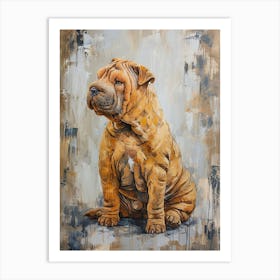 Chinese Shar Pei Acrylic Painting 3 Art Print