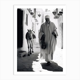 Chefchaouen, Morocco, Black And White Photography 4 Art Print