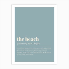 Beach Definition Blue Art Print