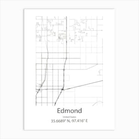 Edmond,United States Minimalist Map Art Print